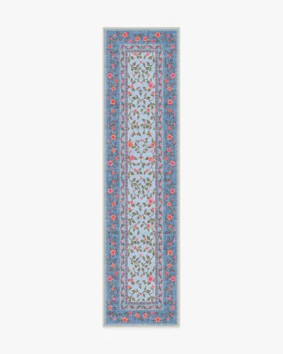 Ruggable Della Soft Blue & Coral Outdoor Rug