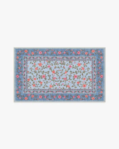 Ruggable Della Soft Blue & Coral Outdoor Rug In Multi