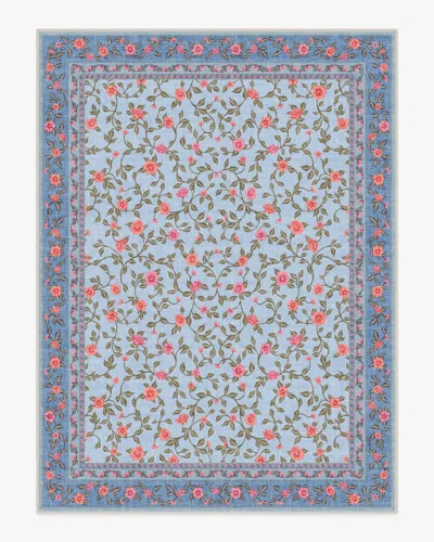 Ruggable Della Soft Blue & Coral Outdoor Rug