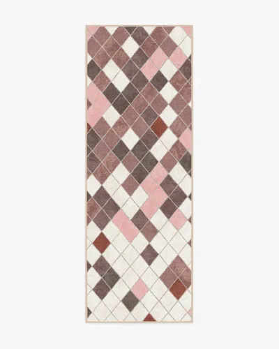 Ruggable Diamond Mosaic Terracotta Flatwoven Rug In Multi
