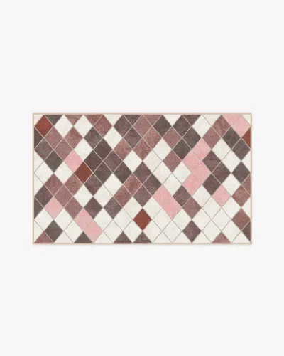 Ruggable Diamond Mosaic Terracotta Flatwoven Rug In Multi