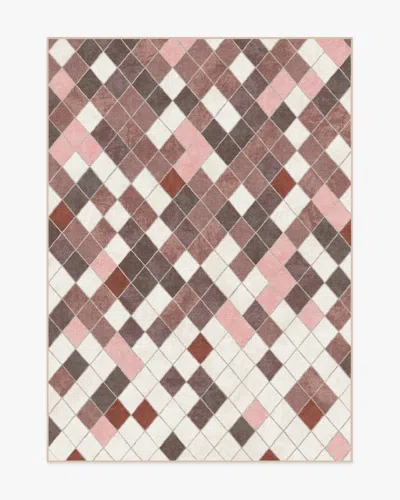 Ruggable Diamond Mosaic Terracotta Flatwoven Rug In Multi