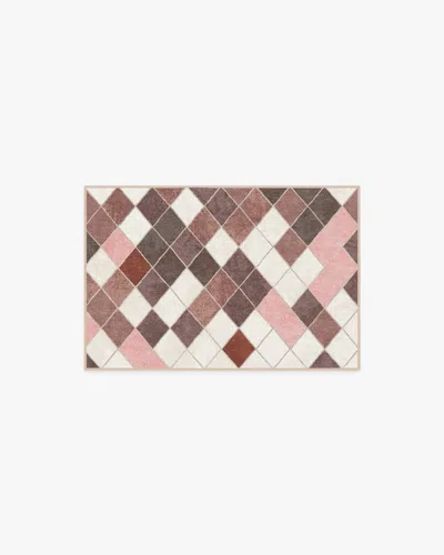 Ruggable Diamond Mosaic Terracotta Flatwoven Rug In Multi