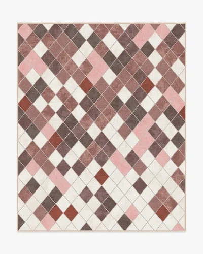 Ruggable Diamond Mosaic Terracotta Flatwoven Rug In Multi