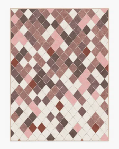 Ruggable Diamond Mosaic Terracotta Flatwoven Rug In Animal Print