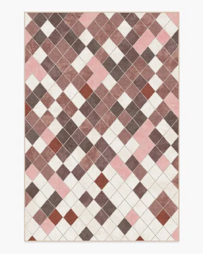 Ruggable Diamond Mosaic Terracotta Flatwoven Rug In Multi