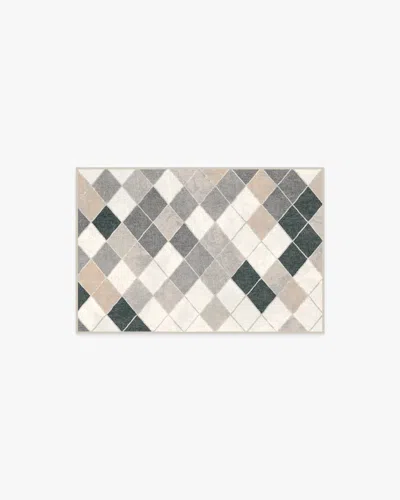 Ruggable Diamond Mosaic Warm Grey Flatwoven Rug In Multi