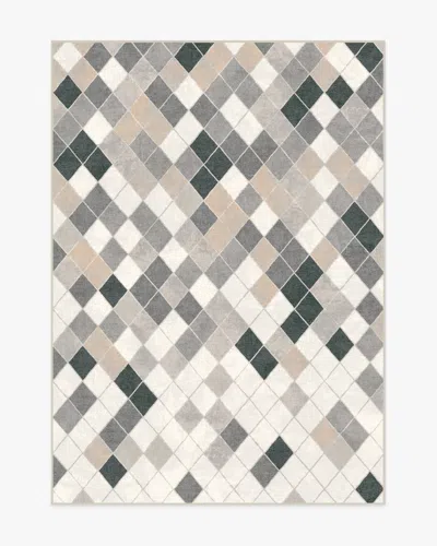 Ruggable Diamond Mosaic Warm Grey Flatwoven Rug In Multi