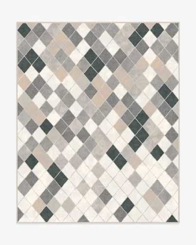 Ruggable Diamond Mosaic Warm Grey Flatwoven Rug In Multi