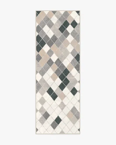 Ruggable Diamond Mosaic Warm Grey Flatwoven Rug In Multi