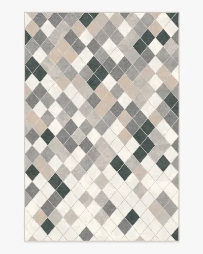 Ruggable Diamond Mosaic Warm Grey Flatwoven Rug In Multi