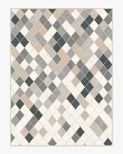 Ruggable Diamond Mosaic Warm Grey Flatwoven Rug In Multi