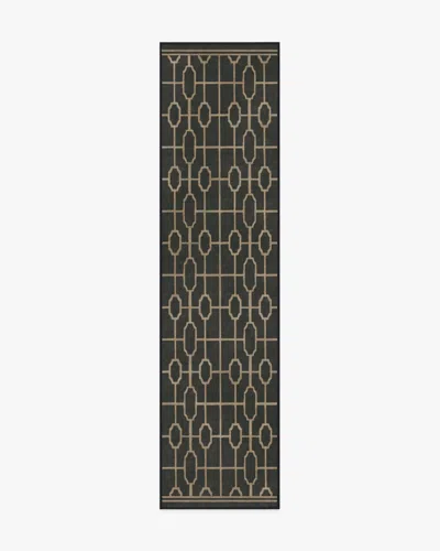 Ruggable Diana Trellis Black & Gold Flatwoven Rug By The Hiltons In Multi