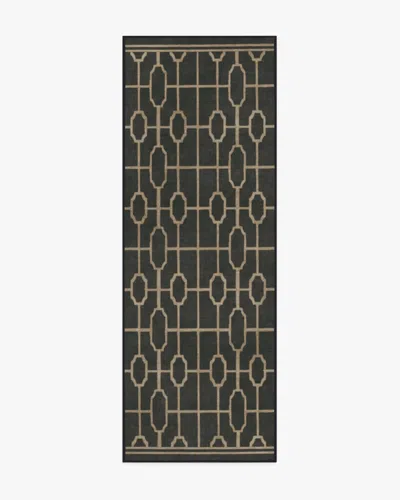 Ruggable Diana Trellis Black & Gold Flatwoven Rug By The Hiltons In Multi