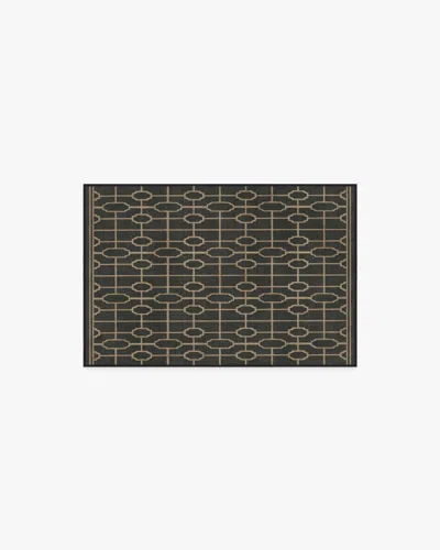 Ruggable Diana Trellis Black & Gold Flatwoven Rug By The Hiltons In Multi