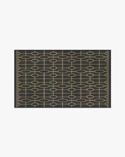 Ruggable Diana Trellis Black & Gold Flatwoven Rug By The Hiltons