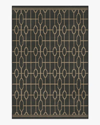 Ruggable Diana Trellis Black & Gold Flatwoven Rug By The Hiltons