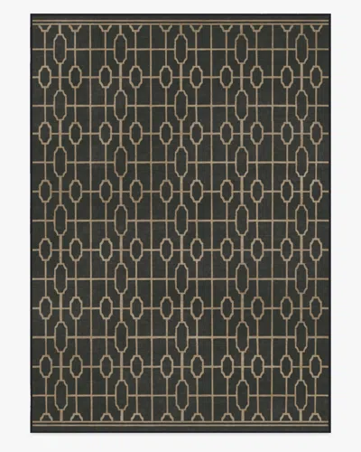 Ruggable Diana Trellis Black & Gold Flatwoven Rug By The Hiltons