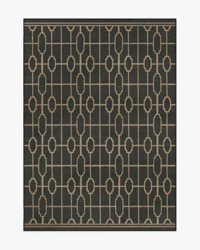 Ruggable Diana Trellis Black & Gold Flatwoven Rug By The Hiltons
