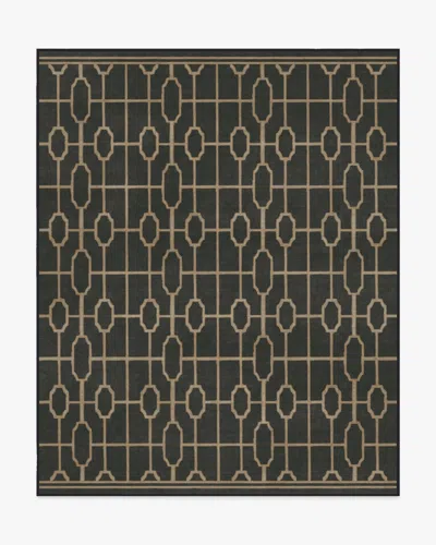 Ruggable Diana Trellis Black & Gold Flatwoven Rug By The Hiltons