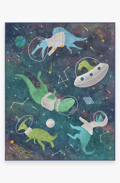 Ruggable Dinosaurs In Space Flatwoven Rug In Blue