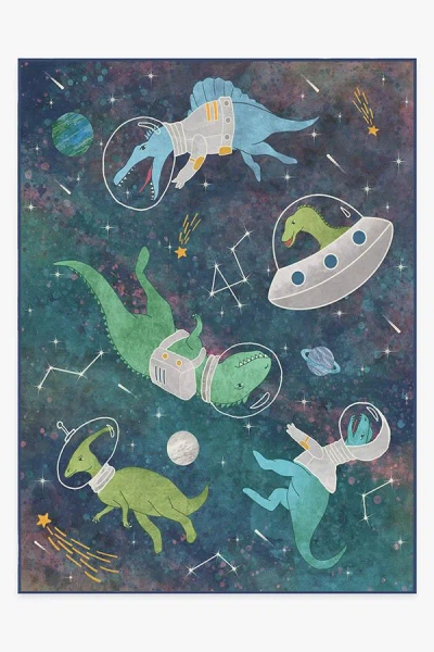 Ruggable Dinosaurs In Space Flatwoven Rug In Blue