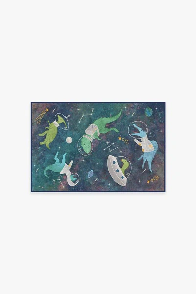 Ruggable Dinosaurs In Space Flatwoven Rug In Blue