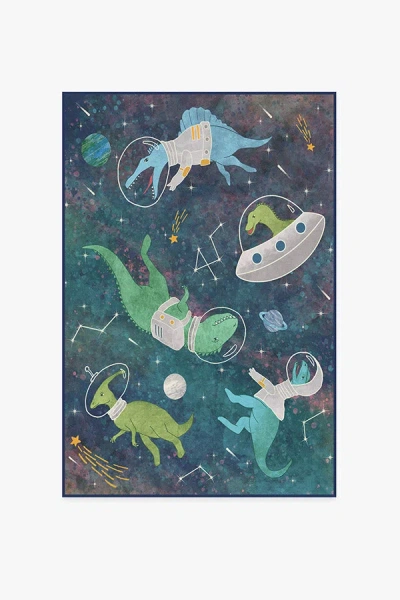 Ruggable Dinosaurs In Space Flatwoven Rug In Multi