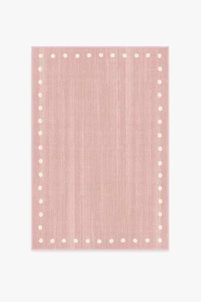 Ruggable Dot Border Pink Flatwoven Rug