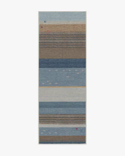 Ruggable Dover Slate Blue & Natural Flatwoven Rug