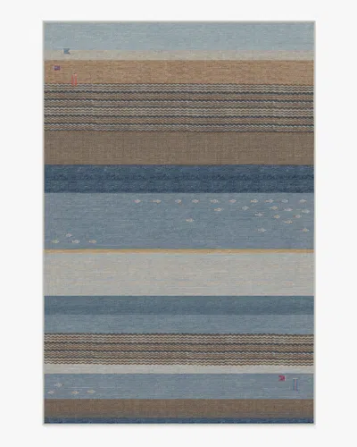 Ruggable Dover Slate Blue & Natural Flatwoven Rug In Multi