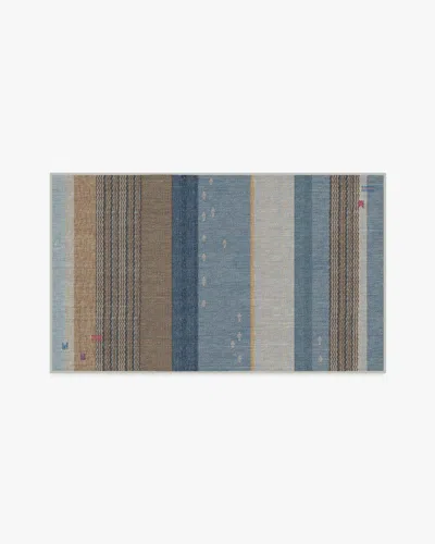 Ruggable Dover Slate Blue & Natural Flatwoven Rug In Multi