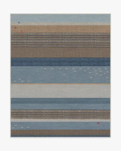 Ruggable Dover Slate Blue & Natural Flatwoven Rug In Multi