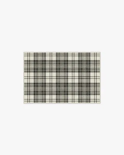 Ruggable Dress Stewart Tartan Black & Ivory Flatwoven Rug
