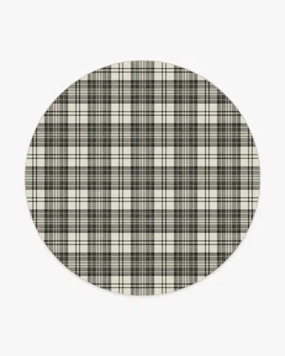 Ruggable Dress Stewart Tartan Black & Ivory Flatwoven Rug In Multi