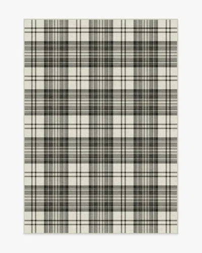 Ruggable Dress Stewart Tartan Black & Ivory Flatwoven Rug In Multi