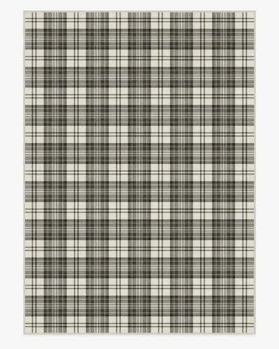 Ruggable Dress Stewart Tartan Black & Ivory Flatwoven Rug In Multi