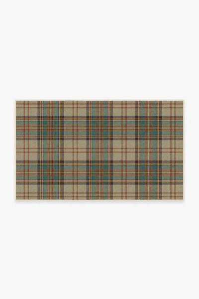 Ruggable Dress Stewart Tartan Khaki Flatwoven Rug In Brown