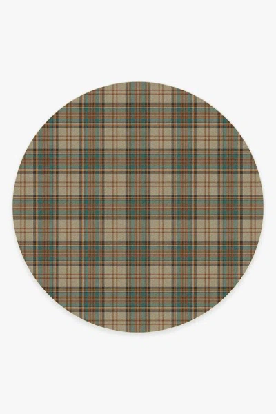 Ruggable Dress Stewart Tartan Khaki Flatwoven Rug In Brown