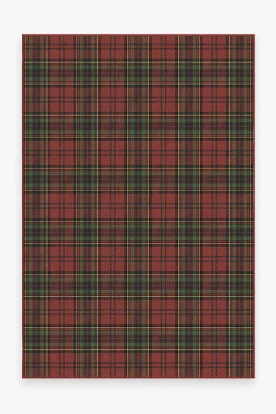 Ruggable Dress Stewart Tartan Red Flatwoven Rug In Brown