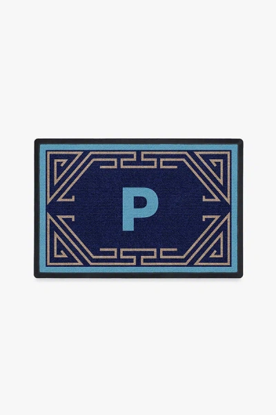 Ruggable Easthampton Monogram Doormat By Jonathan Adler In Blue