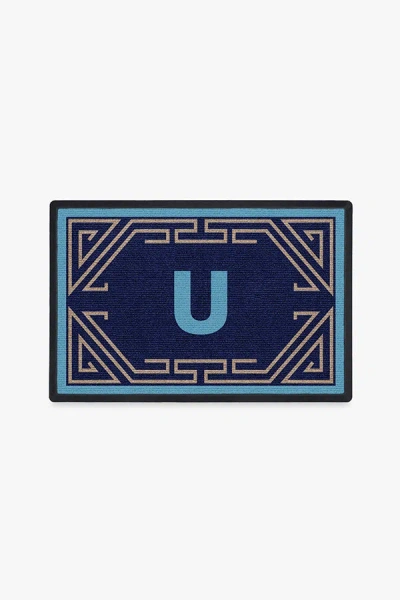 Ruggable Easthampton Monogram Doormat By Jonathan Adler In Blue
