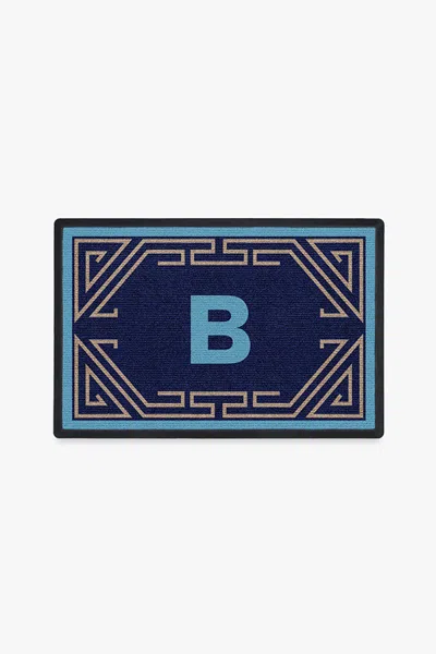 Ruggable Easthampton Monogram Washable Doormat In Blue