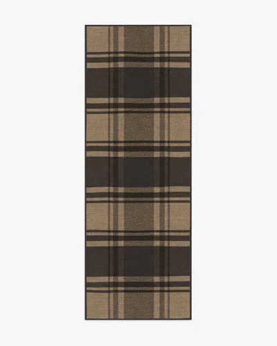 Ruggable Easton Plaid Charcoal & Natural Flatwoven Rug In Brown