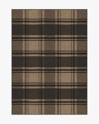 Ruggable Easton Plaid Charcoal & Natural Flatwoven Rug In Brown