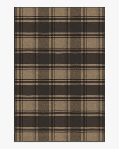 Ruggable Easton Plaid Charcoal & Natural Flatwoven Rug In Brown