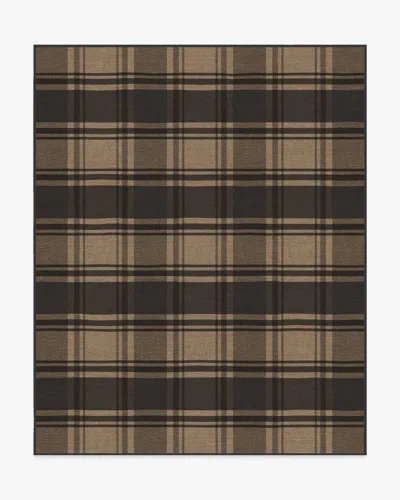 Ruggable Easton Plaid Charcoal & Natural Flatwoven Rug In Brown
