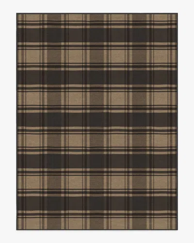 Ruggable Easton Plaid Charcoal & Natural Flatwoven Rug In Brown