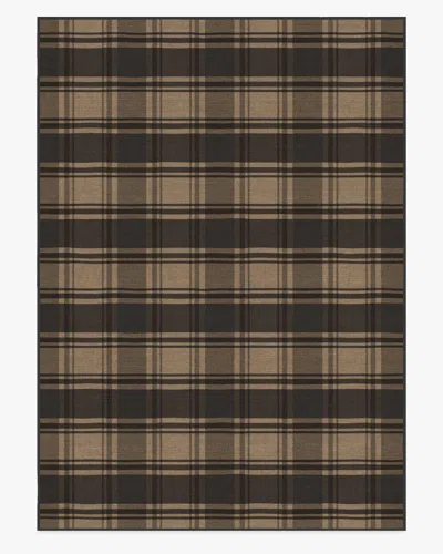 Ruggable Easton Plaid Charcoal & Natural Flatwoven Rug In Brown