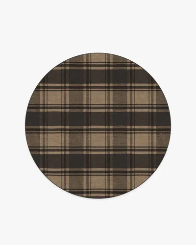 Ruggable Easton Plaid Charcoal & Natural Flatwoven Rug In Brown